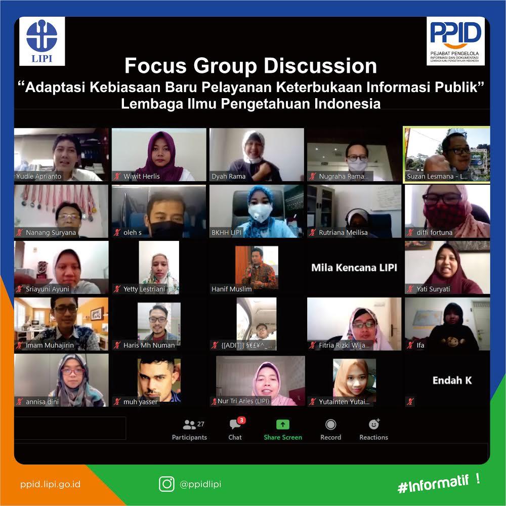 Tingkatkan Koordinasi Internal, LIPI Gelar FGD Secara Daring